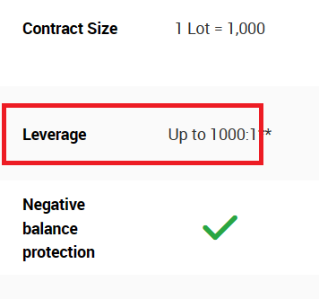 Example of high leverage at a Forex Broker